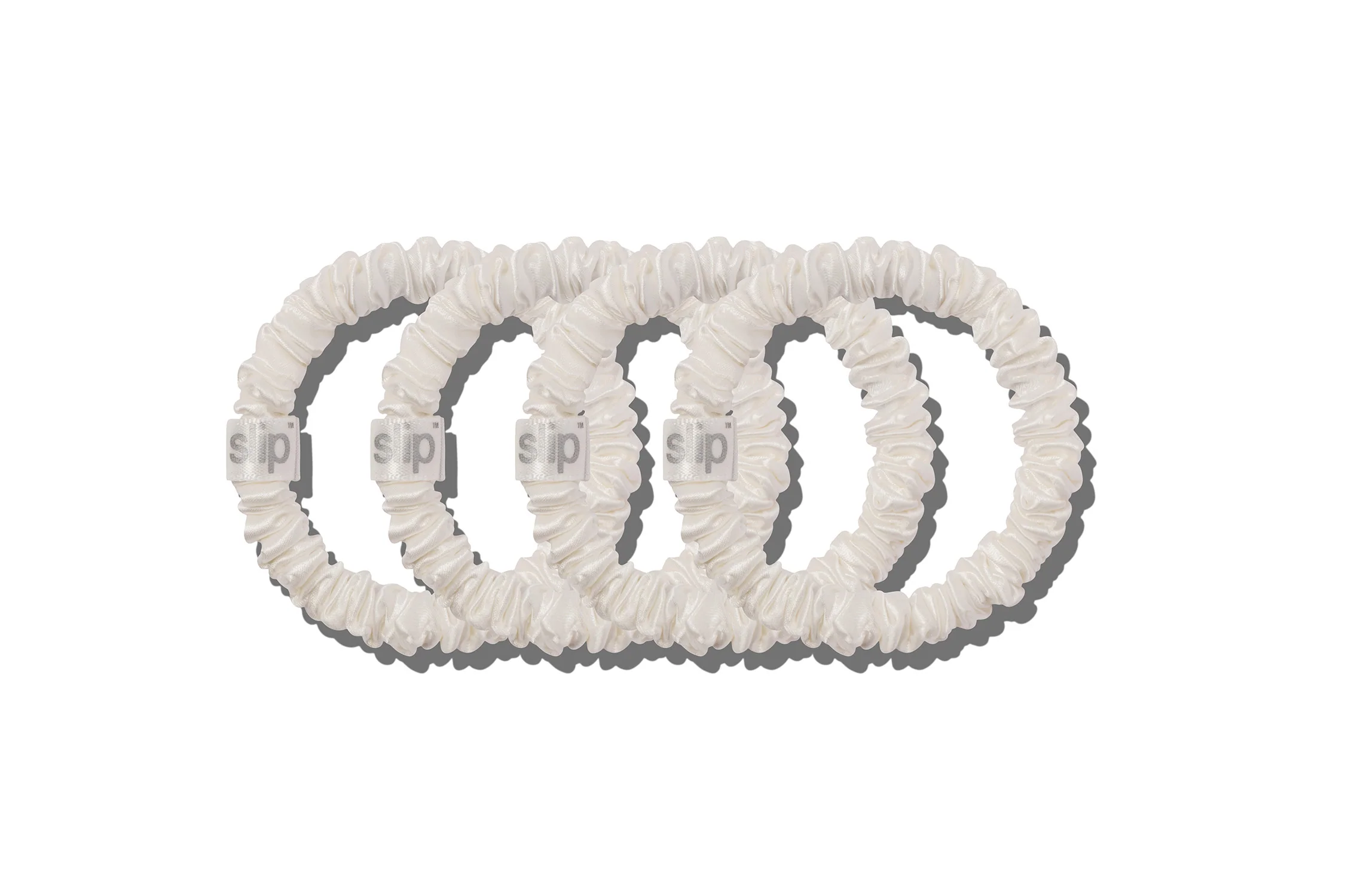 Back to School White Skinny Scrunchies