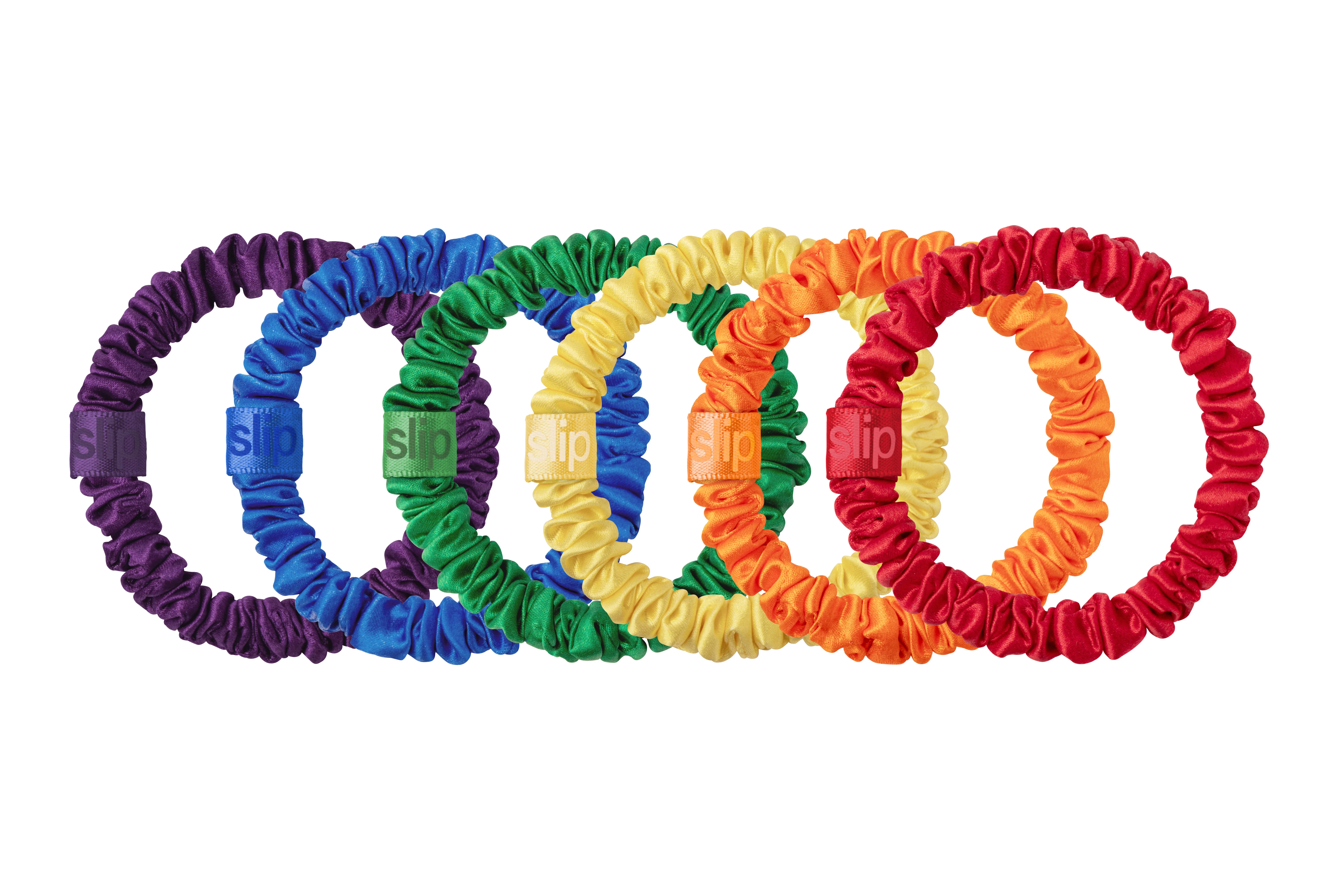 Rainbow Skinny Scrunchies