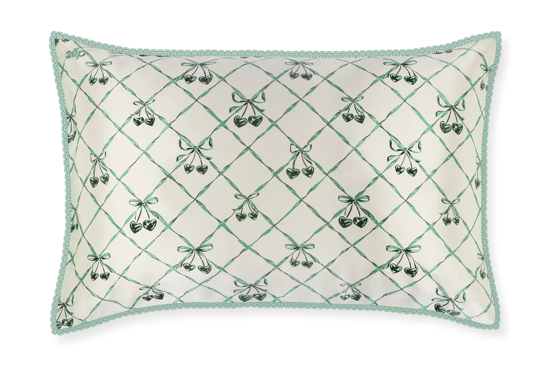 Wintergreen Queen Zippered Pillowcase with Lace Trim